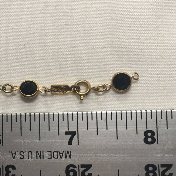 Goldtone, Black Crystal & Pearl Necklace & Bracelet - Picture 9 of 9